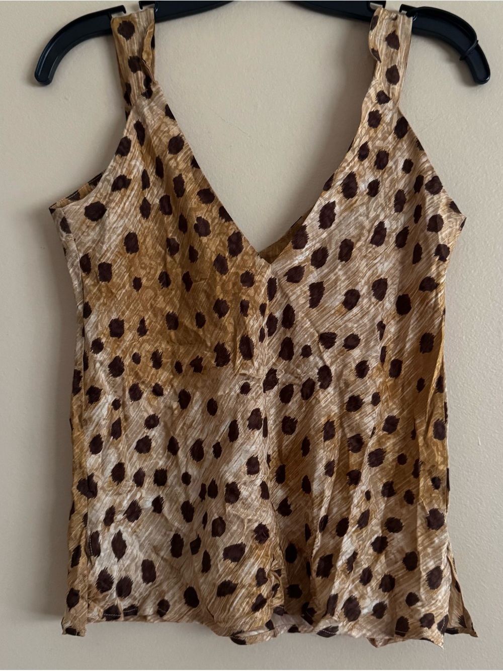 Valentino Vintage 100% Silk Animal Print Intimo Couture Union Made Slip Tank